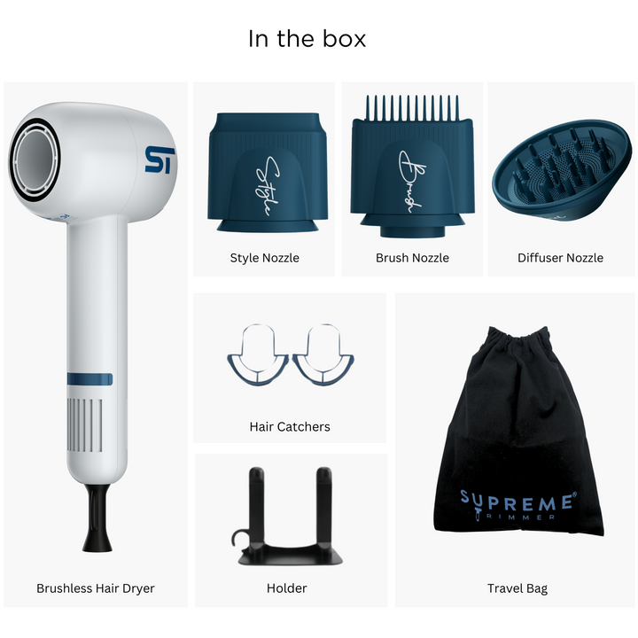 Brushless Motor Hair Dryer - Hair Dryer - Supreme Trimmer Mens Trimmer Grooming kit 