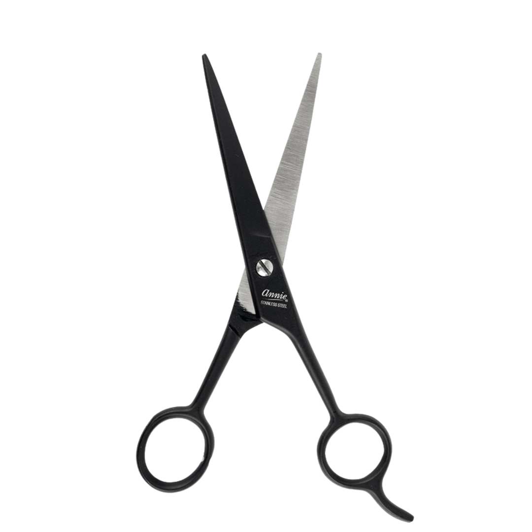 Annie Stainless Steel Straight Hair Shears 7.5 Inch, 1 Count, Black
