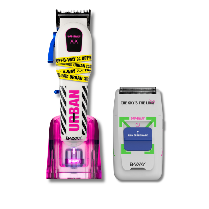 B-Way Urban Shorty Clipper & OFF Foil Shaver – Professional Barber Combo