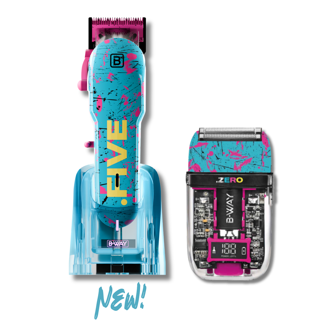 B-Way NEW Five Shorty Clipper &amp; ZERO Shaver – Professional 2-in-1 Barber Set