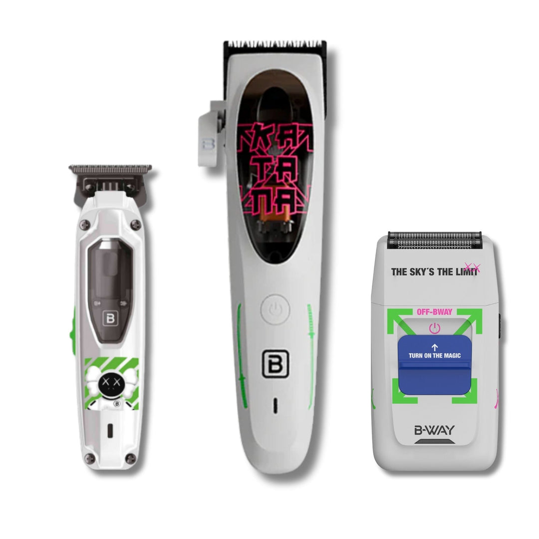 B-Way Katana Clipper, T-Pro Trimmer, Off-Shaver - 3 in 1 Set
