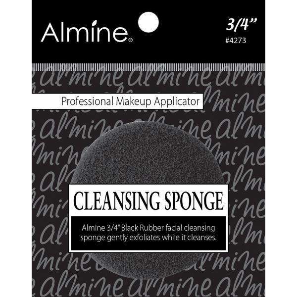 Almine Facial Cleansing Sponge Round 3/4 Inch, 1 Count, Black
