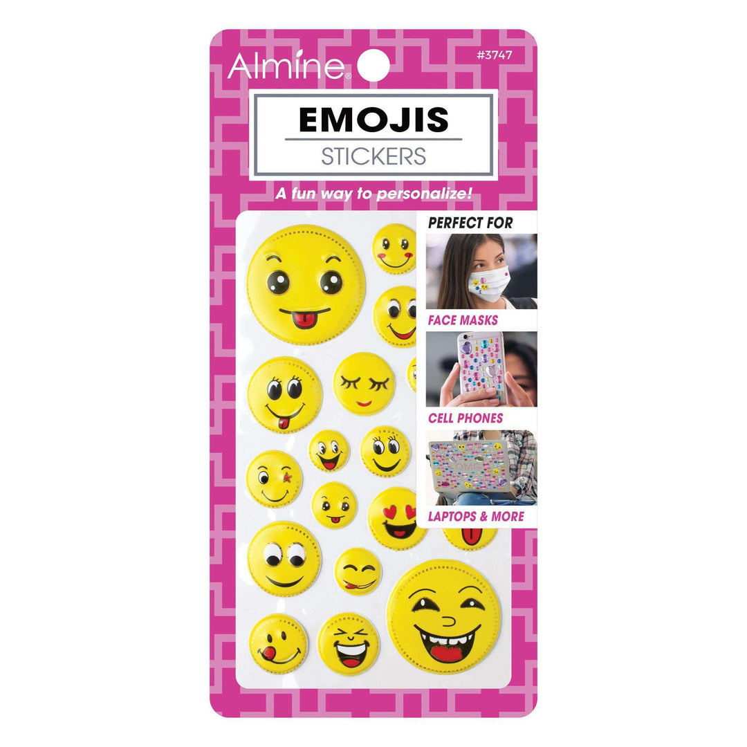 Almine Mask Sticker w Emojis, Assorted