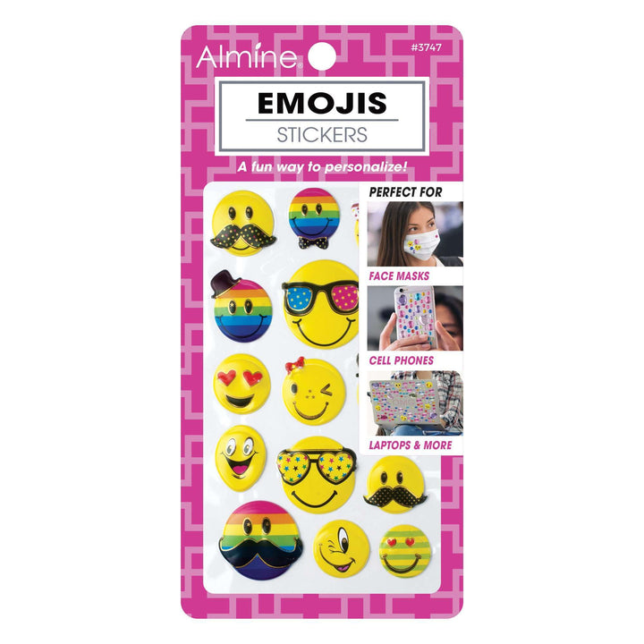 Almine Mask Sticker w Emojis, Assorted