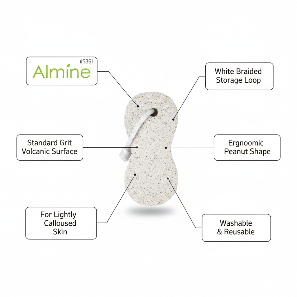 Almine Pumice Stone Peanut Shape Standard Grit