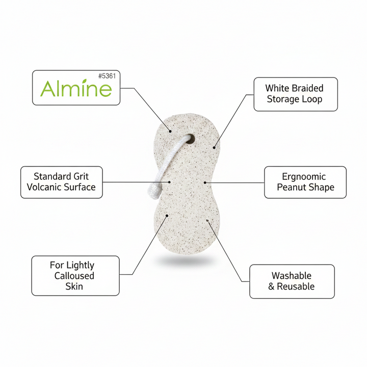 Almine Pumice Stone Peanut Shape Standard Grit