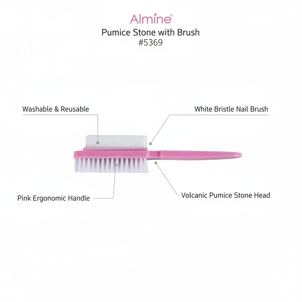 Almine Pumice Stone with Brush Asst Color