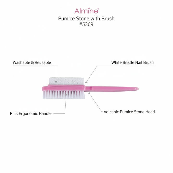 Almine Pumice Stone with Brush Asst Color