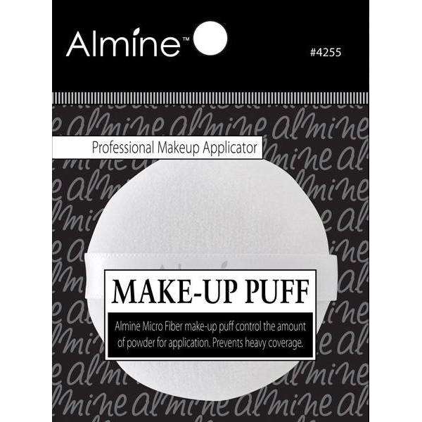 Almine Round Makeup Puff Microfiber Material, 1 Count, White