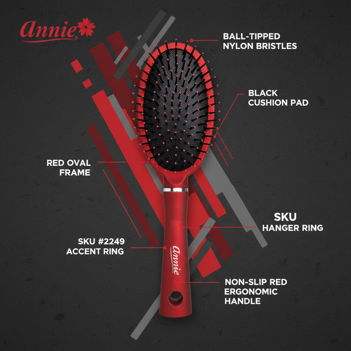 Annie Salon Round Paddle Brush, 1 Count, Red