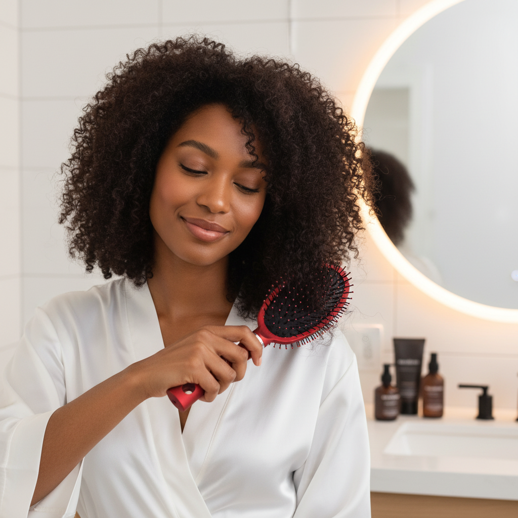 Annie Salon Round Paddle Brush, 1 Count, Red