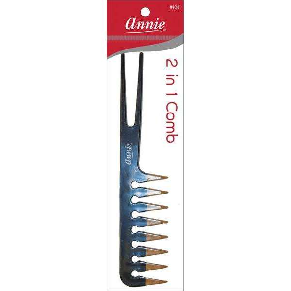 Annie 2-In-1 Comb, 1 Count, Two Tone
