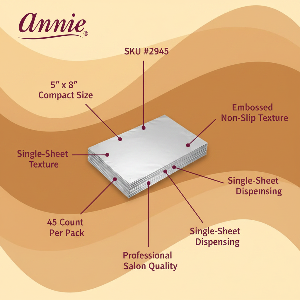 Annie Aluminum Hair Coloring Salon Foil Sheets Small, 45 Count, Silver