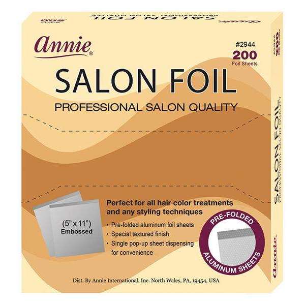 Annie Aluminum Hair Coloring Salon Foil Sheets, 200 Count, Silver
