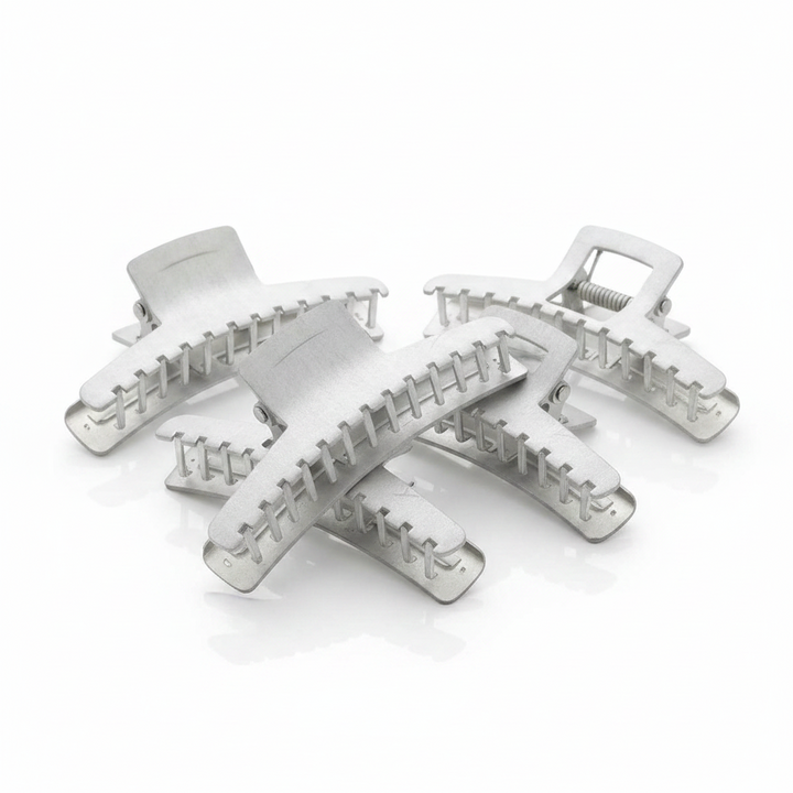 Annie Aluminum Wave Clamps 3 Inch, 4 Count, Silver