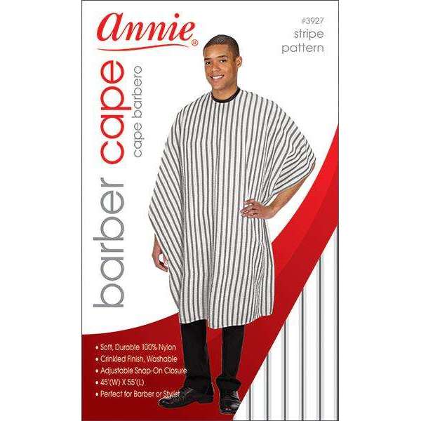 Annie Barber Styling Cape, 1 Count, Black & White Stripes