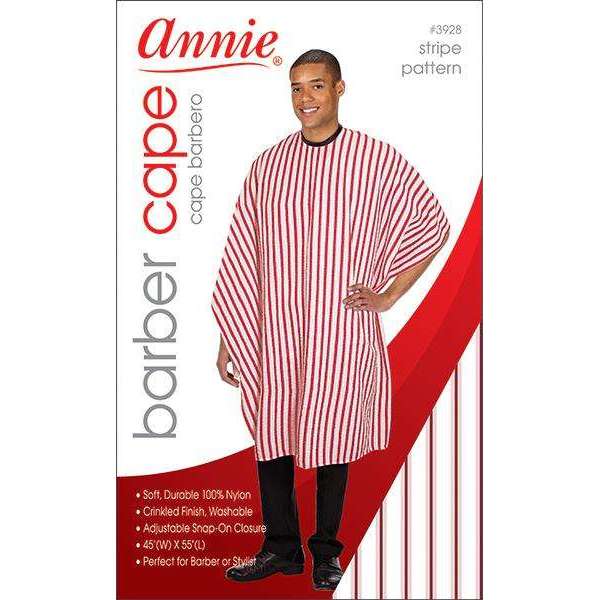 Annie Barber Styling Cape, 1 Count, Red & White Stripes