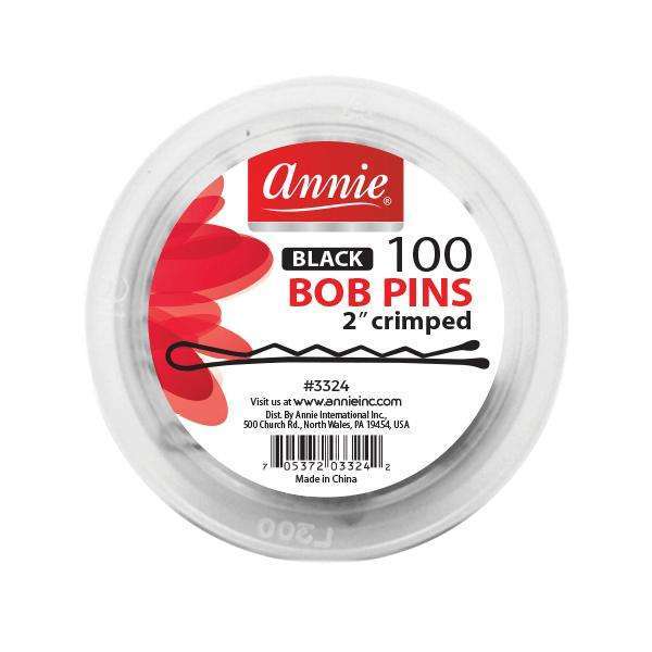 Annie Bob Pins Crimped 2 Inch, 100 Count, Black
