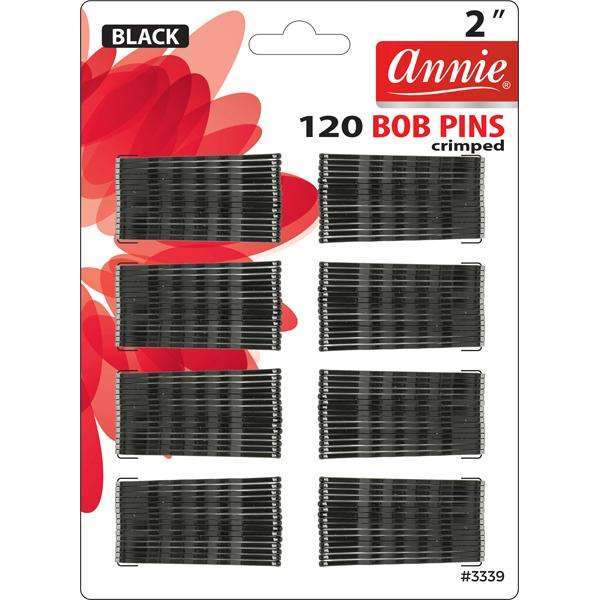 Annie Bob Pins Crimped 2 Inch, 120 Count, Black