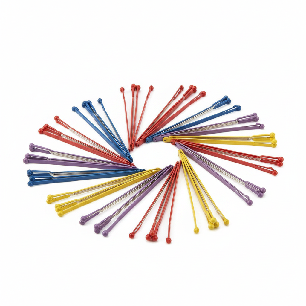 Annie Bob Pins Crimped 2 Inch, 60 Count, Assorted Color