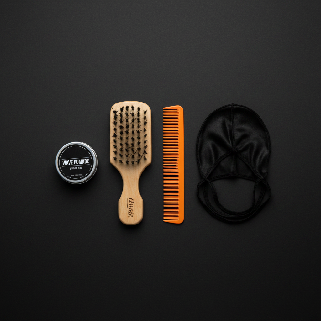 Annie Hard Mini Wooden Club Brush & Comb Set, Boar & Nylon Bristle, Light Brown
