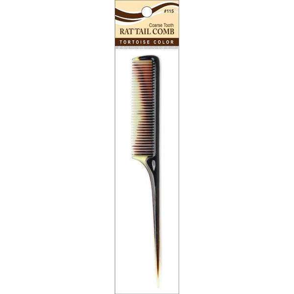 Annie Classic Coarse Tooth Rat Tail Comb, 1 Count, Tortoise