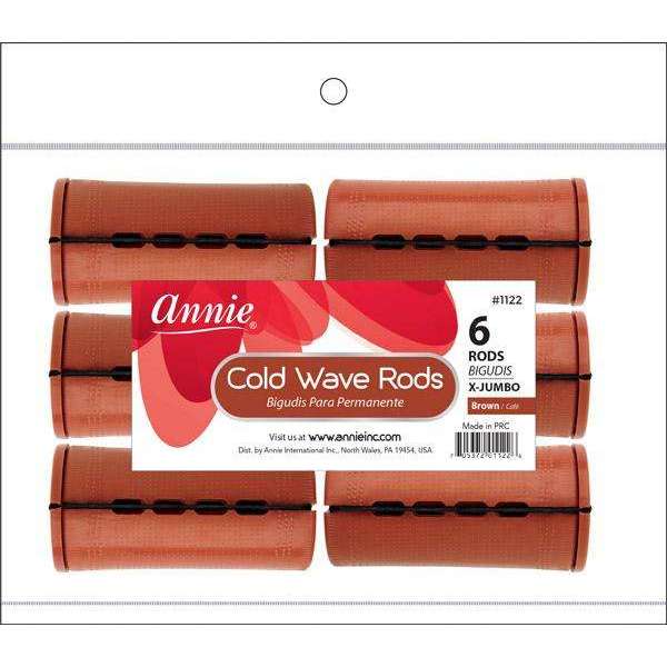 Annie Cold Wave Rods X-Jumbo 1 1/2 Inch, 6 Count, Brown