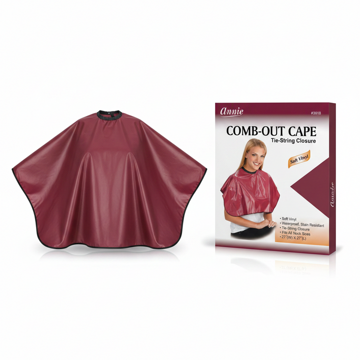 Annie Comb-Out Cape Tie String Closure, 1 Count, Burgundy