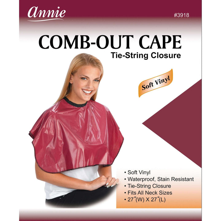 Annie Comb-Out Cape Tie String Closure, 1 Count, Burgundy