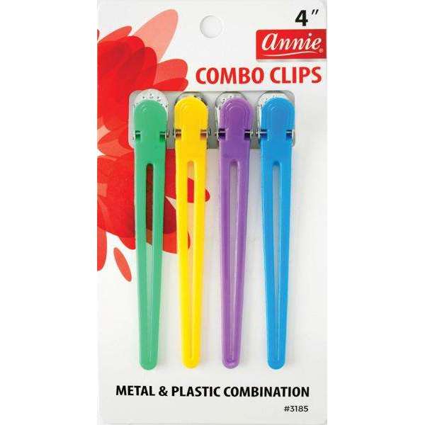 Annie Grip Control Hair Clips 4 Inch, 4 Count, Assorted Color