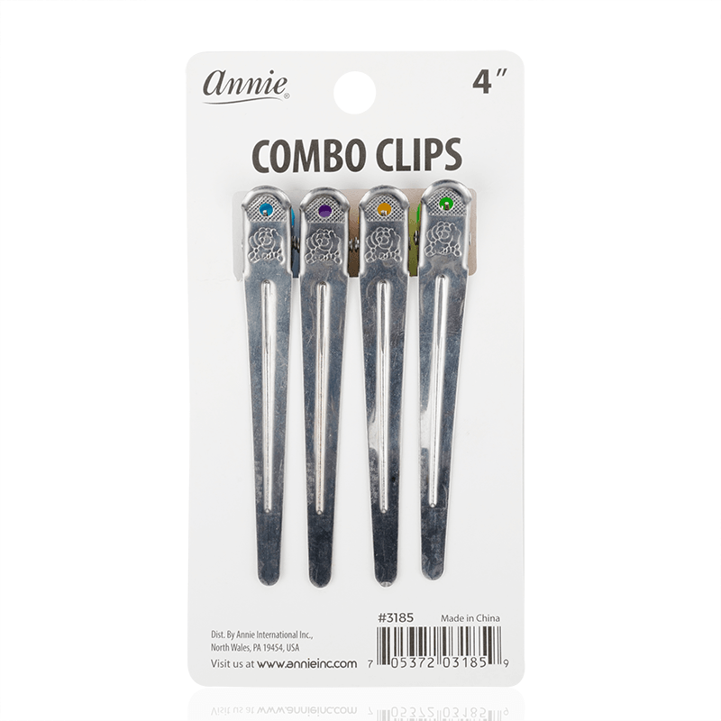Annie Grip Control Hair Clips 4 Inch, 4 Count, Assorted Color