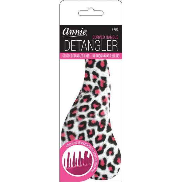 Annie Curved Handled Grip Detangler Brush, 1 Count, Cheetah