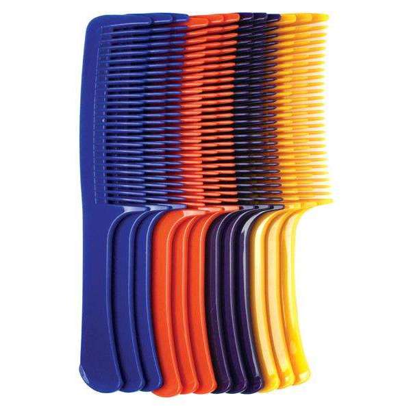 Annie Curved Teeth Bush Comb 9 Inch, 12 Count, Assorted Colors
