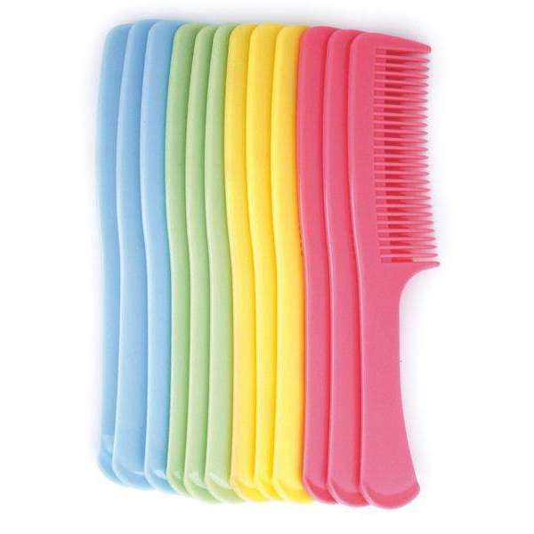 Annie Curved Teeth Bush Comb 9 Inch, 12 Count, Assorted Pastel Colors