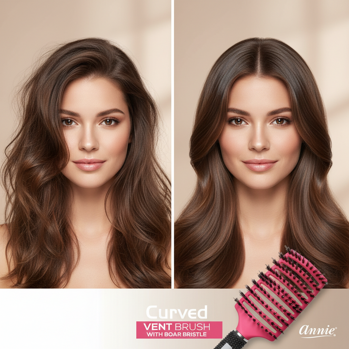 Annie Curved Vent Brush with 100% Boar Bristles