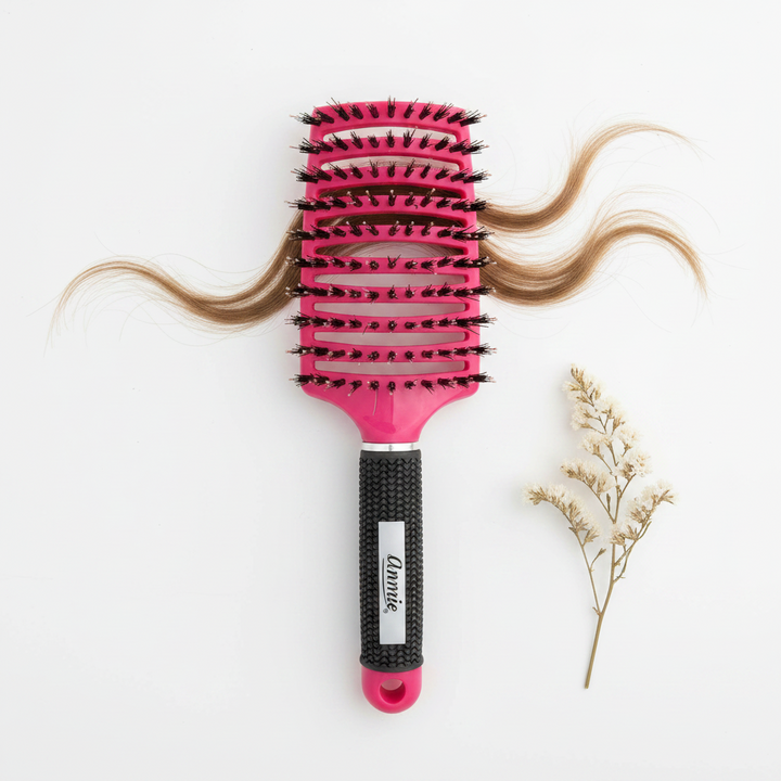 Annie Curved Vent Brush with 100% Boar Bristles