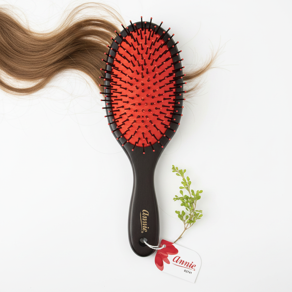 Annie Cushion Wooden Oval Nylon Bristle Brush
