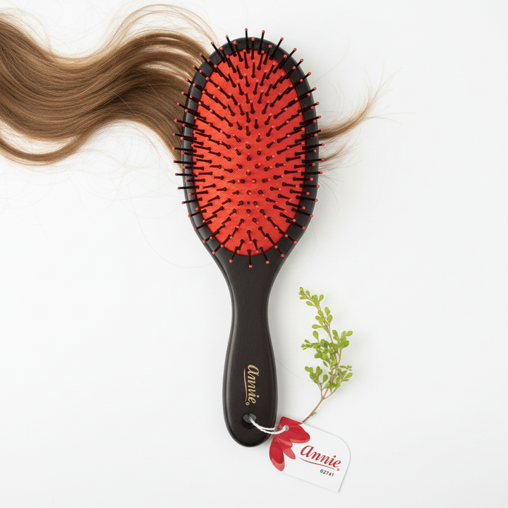 Annie Cushion Wooden Oval Nylon Bristle Brush