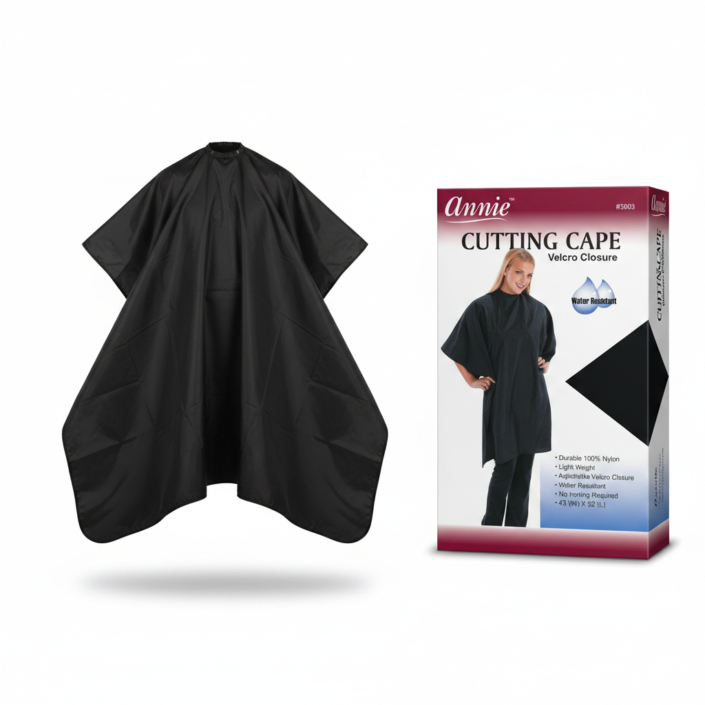Annie Cutting Cape Velcro Closure, 1 Count, Black