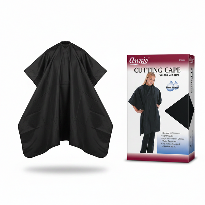 Annie Cutting Cape Velcro Closure, 1 Count, Black