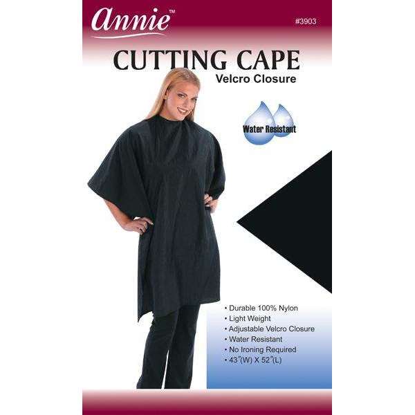 Annie Cutting Cape Velcro Closure, 1 Count, Black