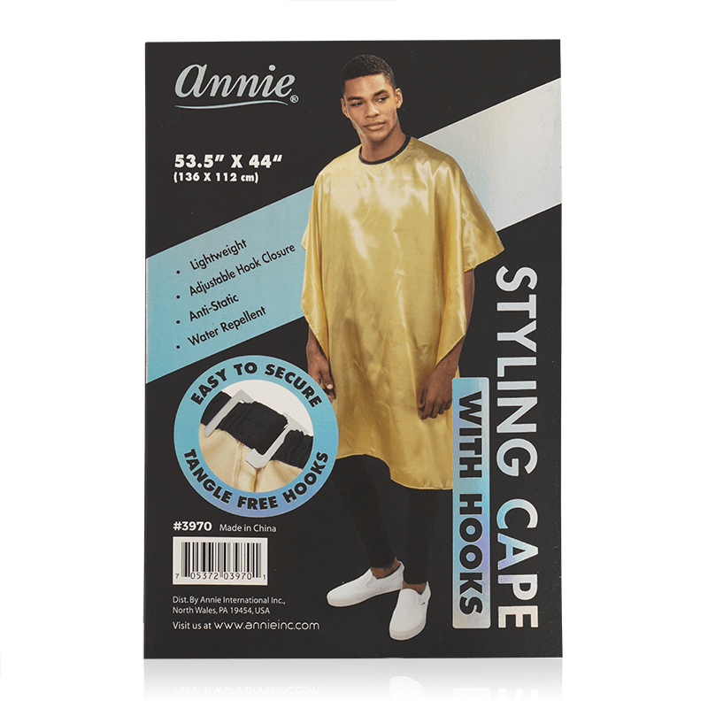 Annie Premium Styling Cape with Stretchable Hook, 1 Count, Gold