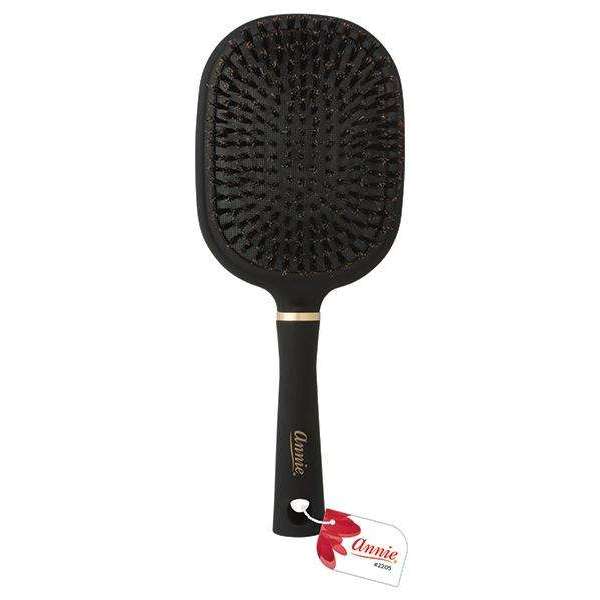 Annie Deluxe Paddle Brush 100% Boar Bristle, 1 Count, Black