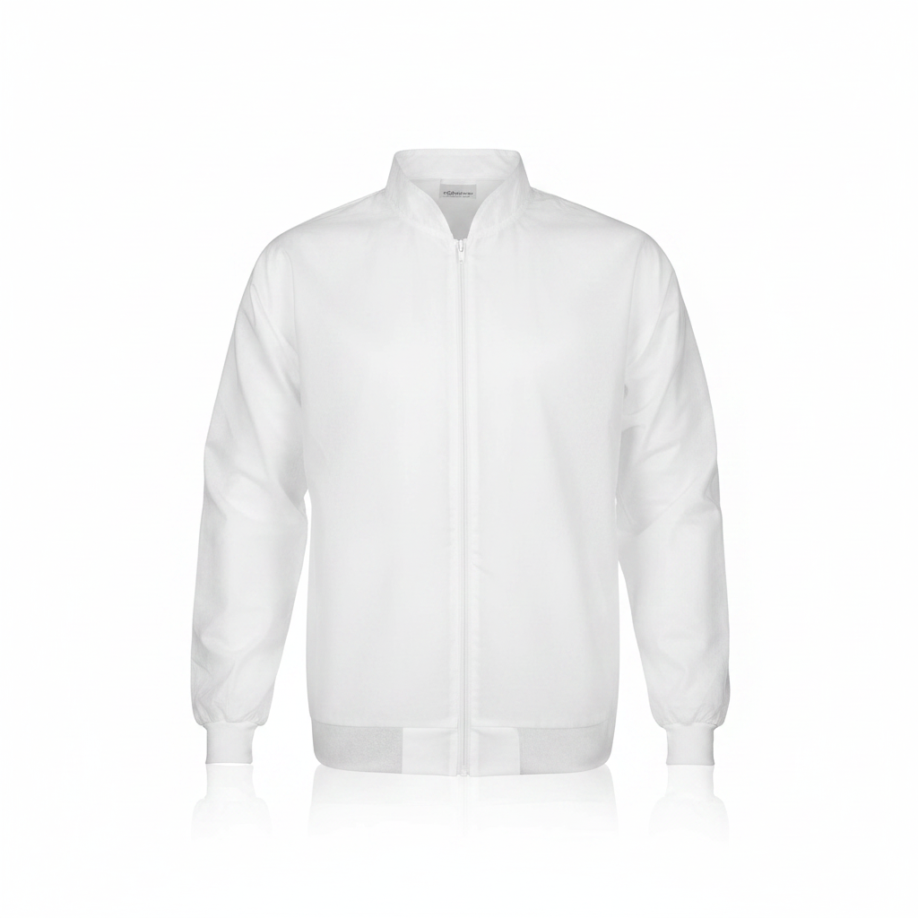 Annie Disposable Protective Jacket w Zipper, 1 Count, White
