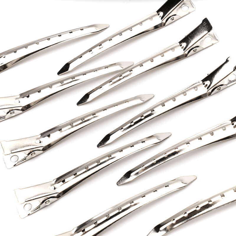 Annie Duck Bill Metal Hair Clips 12cm, 12 Count, Silver