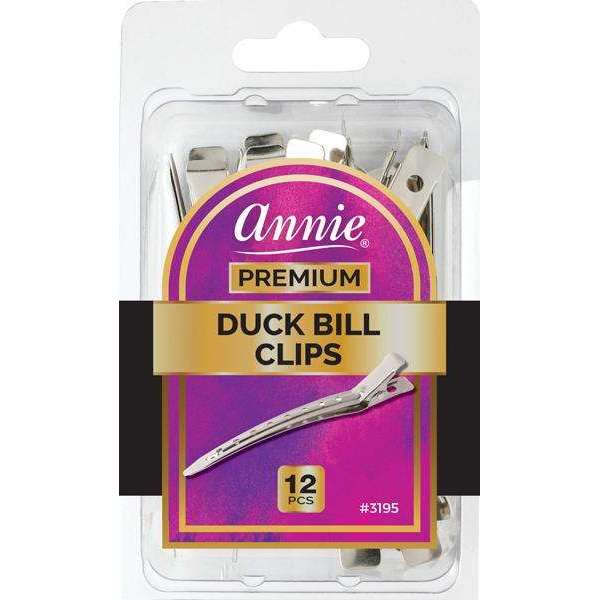 Annie Premium Duck Bill Metal Hair Clips, 12 Count, Silver