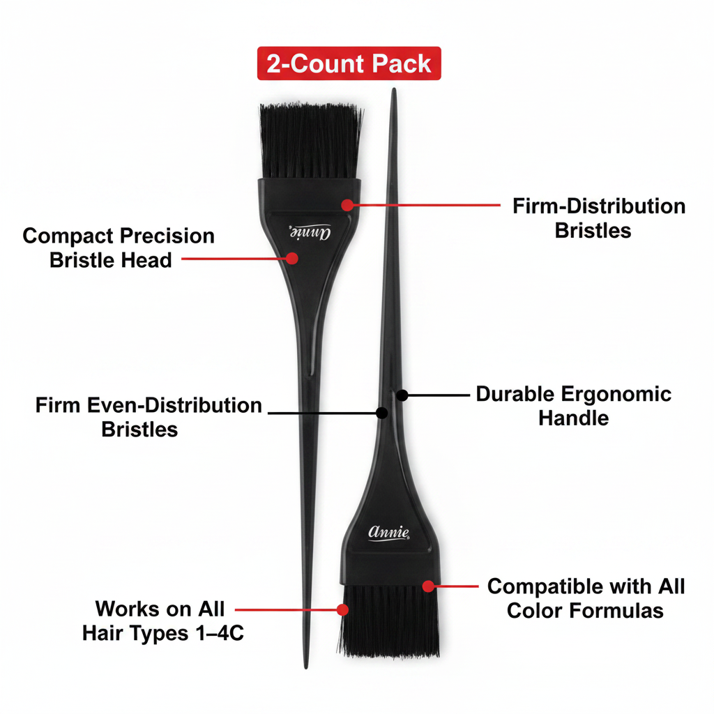 Annie Hair Dye Brush Small, 2 Count, Black