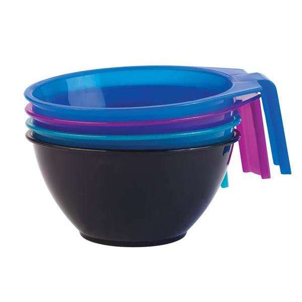 Annie Easy Grip Hair Dye Bowls Set 400ml, 12 Count, Assorted Colors