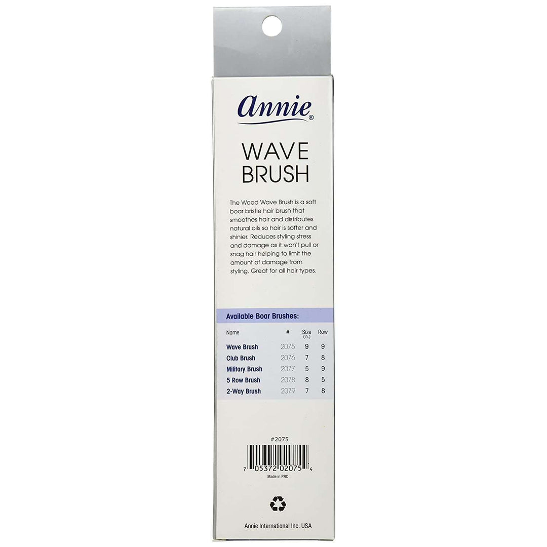 Annie Easy Style Professional Wave Brush 100 % Natural Boar Medium Bristle