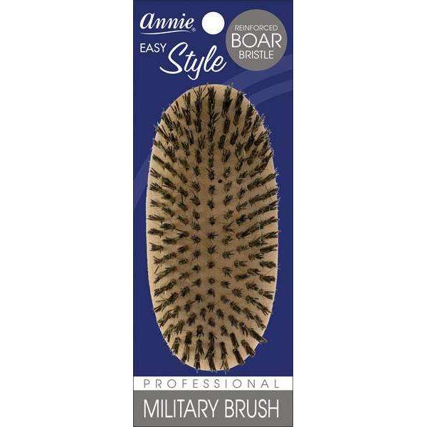 Annie Easy Style Hard Military Brush Boar & Nylon Bristle, 1 Count, Light Brown